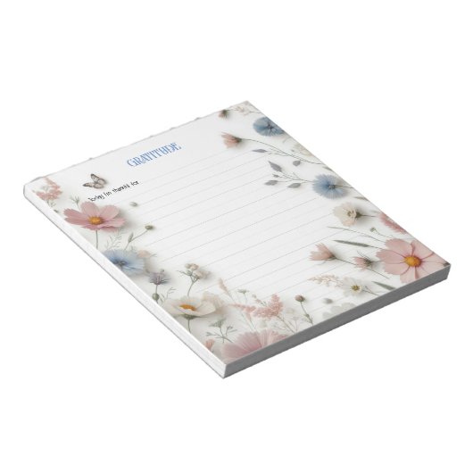 Dankbarkeit Dankbarkeit Wild Blume Notepad Notizblock (angewinkelt)