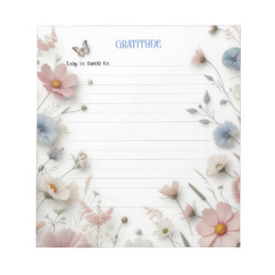 Dankbarkeit Dankbarkeit Wild Blume Notepad Notizblock
