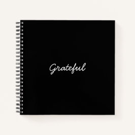 Dankbarkeit der lässigen Schrift für Schwarz Notizblock