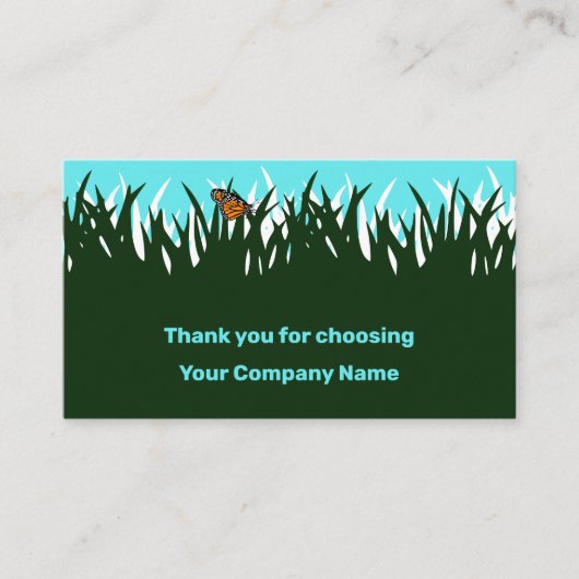 Dankbarkeit der Natur: 🦋 🌿 Schmetterling Danke Visitenkarte (Vorderseite)