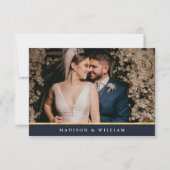 Dankbarkeit des Navy Blue Gold Foil Foto Dankeskarte (Vorderseite)