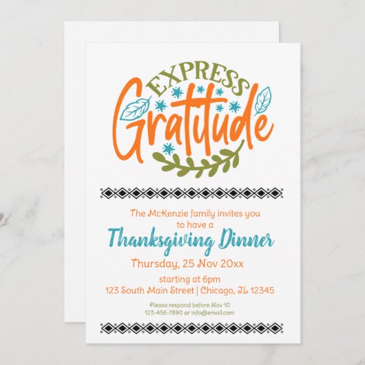 Dankbarkeit Einladung (Vorne/Hinten)