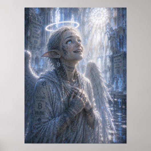 Dankbarkeit / Engel / Stille Kathedrale Poster (Vorne)