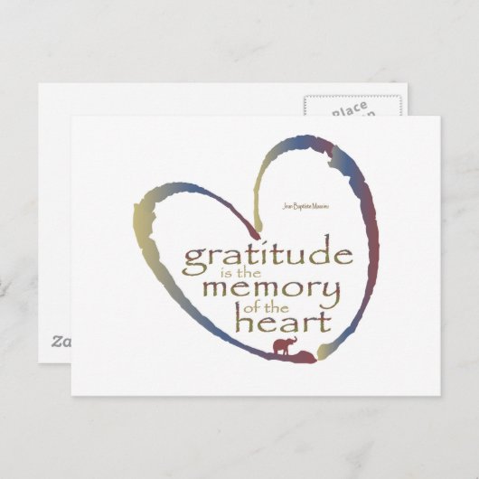 "Dankbarkeit - Erinnerung an das Herz" Postkarte (Vorne/Hinten)