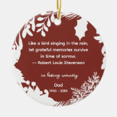 Dankbarkeit Erinnerungen Zitat Grüne Foto Keramik Ornament (Vorne)