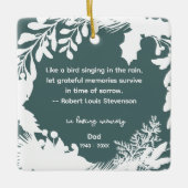 Dankbarkeit Erinnerungen Zitat Grüne Foto Keramikornament (Vorderseite)