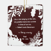 Dankbarkeit Erinnerungen Zitat Grüne Foto Keramikornament (Links)