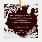 Dankbarkeit Erinnerungen Zitat Grüne Foto Keramikornament (Vorderseite)