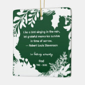 Dankbarkeit Erinnerungen Zitat Grüne Foto Keramikornament (Links)