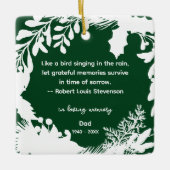 Dankbarkeit Erinnerungen Zitat Grüne Foto Keramikornament (Vorderseite)