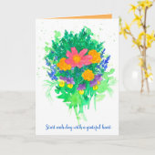 Dankbarkeit ermutigen Bouquet positive Worte Karte (Gelbe Blume)