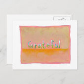Dankbarkeit - farbenfrohe Kunst der Dankbarkeit Postkarte (Vorne/Hinten)