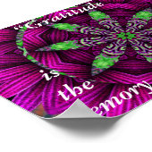 Dankbarkeit Floral Kaleidoscopic Mandala Poster (Ecke)