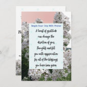 Dankbarkeit florale Bibel Verse Meditationskarte Einladung (Vorne/Hinten)