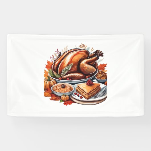 Dankbarkeit & Fly Turkey - farbenfroher urbaner Ca Banner (Horizontal)