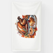 Dankbarkeit & Fly Turkey - farbenfroher urbaner Ca Banner (Vertikal)