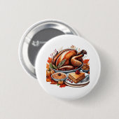 Dankbarkeit & Fly Turkey - farbenfroher urbaner Ca Button (Vorne & Hinten)