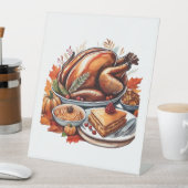 Dankbarkeit & Fly Turkey - farbenfroher urbaner Ca Sockelschild (In Situ)