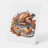 Dankbarkeit & Fly Turkey - farbenfroher urbaner Ca Sockelschild (Vorderseite)