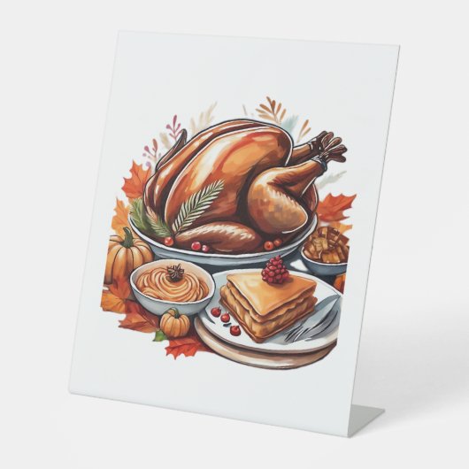 Dankbarkeit & Fly Turkey - farbenfroher urbaner Ca Sockelschild (Vorderseite)