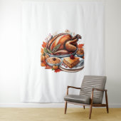 Dankbarkeit & Fly Turkey - farbenfroher urbaner Ca Wandteppich (Beispiel)