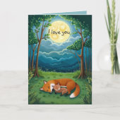 Dankbarkeit Fox Parterkind Cuddle Moon Forest Lieb Karte (Vorderseite)