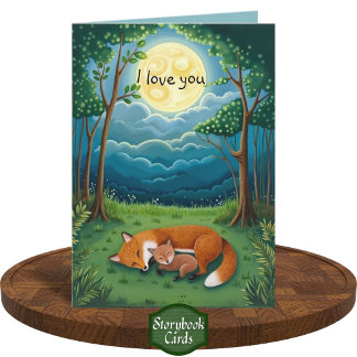 Dankbarkeit Fox Parterkind Cuddle Moon Forest Lieb Karte
