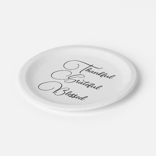 Dankbarkeit für den gesegneten Script-Erntedank Pappteller (Schrägansicht)