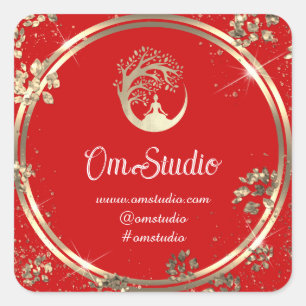 Dankbarkeit für den Yoga Mindfulfulfilling Shop Go Quadratischer Aufkleber