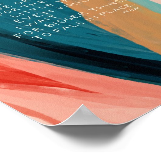 Dankbarkeit für die kleinen Dinge Poster (Ecke)