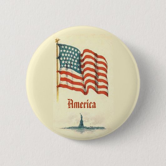 Dankbarkeit für die Vintage amerikanische Flagge Button (Vorderseite)