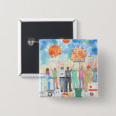 Dankbarkeit für die wichtigsten Arbeitnehmer Covid Button (Vorne & Hinten)