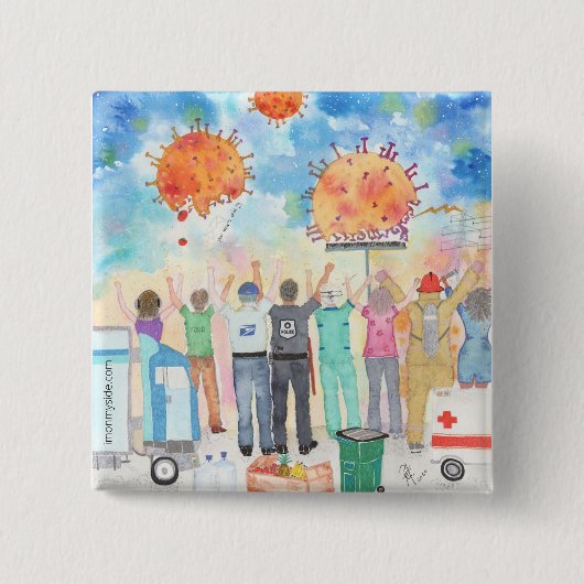 Dankbarkeit für die wichtigsten Arbeitnehmer Covid Button (Vorderseite)