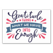 Dankbarkeit für Erntedank verwandelt das, was wir Tischnummer (Vorderseite)