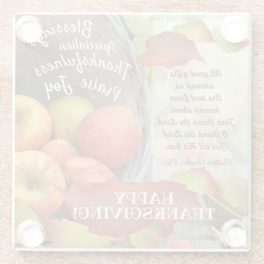 Dankbarkeit für Gottes Geschenke Glasuntersetzer (Rückseite)