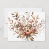 Dankbarkeit für Herbsthochzeit Dankeschön-Karte Dankeskarte (Rückseite)