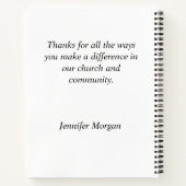 Dankbarkeit für Pastor Danke, Geschenk Notizblock (Rückseite)