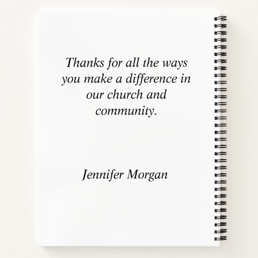 Dankbarkeit für Pastor Danke, Geschenk Notizblock (Rückseite)