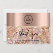 Dankbarkeit gegenüber Elegance: Rose Gold Marmor Einladung (Vorderseite)