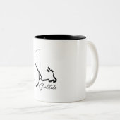 Dankbarkeit, geistlich dankbar Minimalistisch Zweifarbige Tasse (VorderseiteRechts)