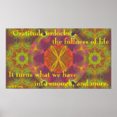 "Dankbarkeit ...Genough and more" Poster (Vorne)