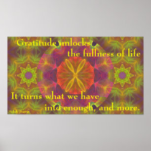 "Dankbarkeit… genug und mehr" Plakat