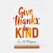 Dankbarkeit gesegnet geben Dank Fall farbenfrohe S Acrylschild (Vorderseite)