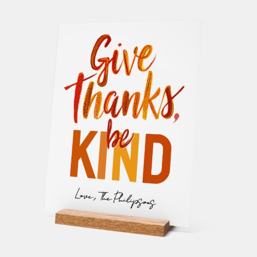 Dankbarkeit gesegnet geben Dank Fall farbenfrohe S Acrylschild (Winkel)