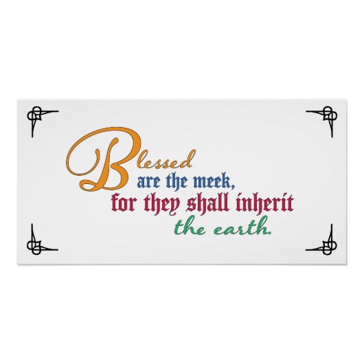 Dankbarkeit: Gesegnet sind die Sanftmütigen Poster (Vorderseite)