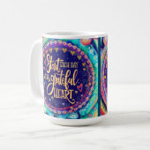 Dankbarkeit Herzboho farbenfrohe Inspirivity Kaffeetasse (Vorderseite Links)