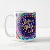 Dankbarkeit Herzboho farbenfrohe Inspirivity Kaffeetasse (Links)