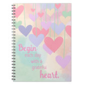 Dankbarkeit Herzrosa Grün Lila Ombre Dankbarkeit Notizblock (Vorderseite)