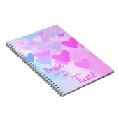 Dankbarkeit Herzrosa Lila Blue Danksagung Zitat Notizblock (Rechte Seite)