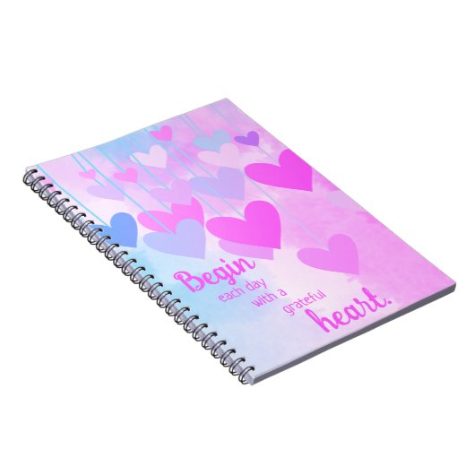 Dankbarkeit Herzrosa Lila Blue Danksagung Zitat Notizblock (Rechte Seite)